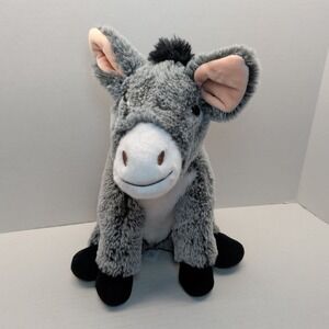 The Petting Zoo Donkey Plush Stuffed Animal‎ Toy Sitting Recycled 13"
